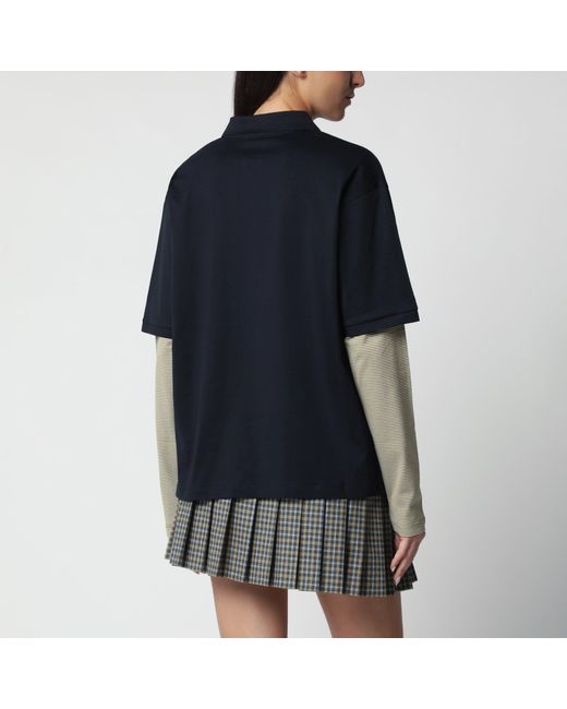Miu Miu Black Cotton Jersey Polo Shirt