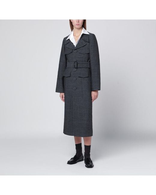 NAMACHEKO Black Wool Coat With Belt