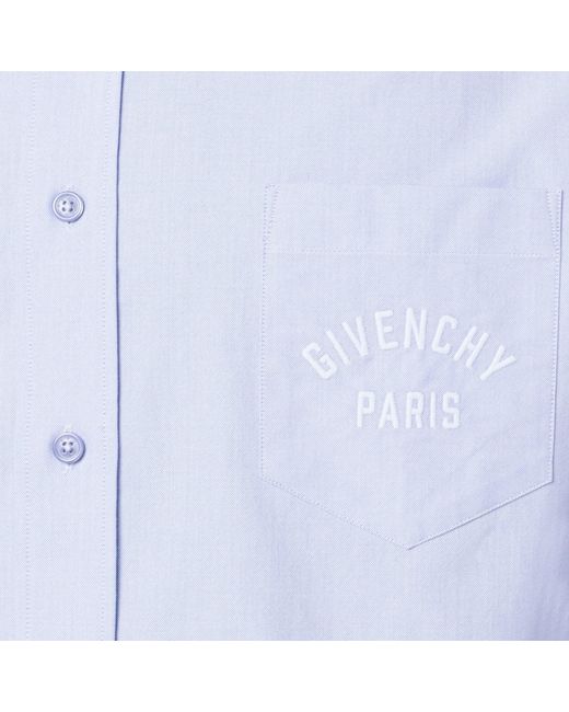Givenchy Hellblaues Button-Down-Hemd Aus Baumwolle in White für Herren