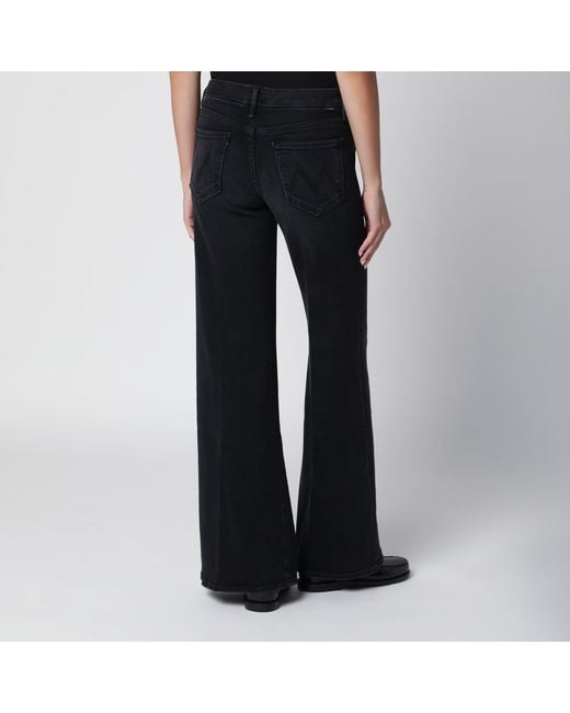 Mother Black Flared Spiked Hair Jeans
