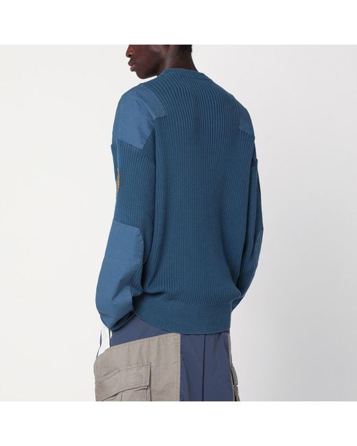 Balenciaga Blue Uniform Merch Cotton Jumper for men