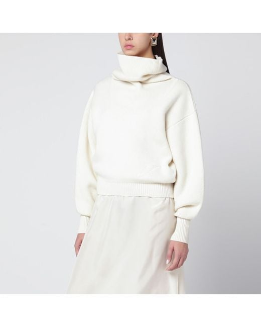 Jacquemus White Balloon-Sleeve Sweater