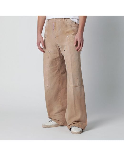 DSquared² Natural Vintageeffect Baggy Carpenter Jeans for men