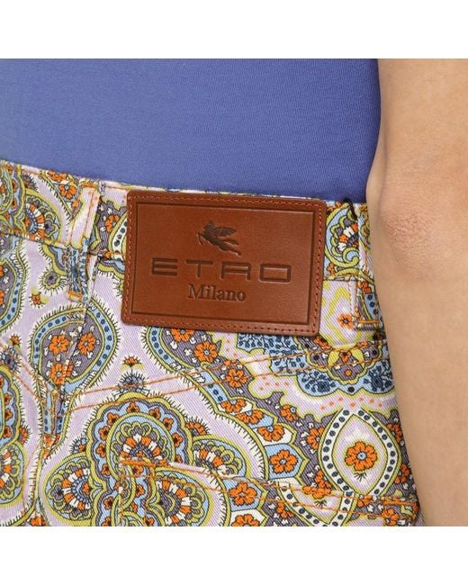 Pantalone a gamba ampia in cotone di Etro in Natural