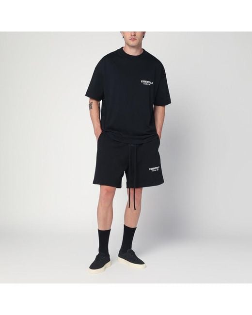 Fear Of God Black Shorts With Logo for men