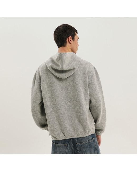 1989 STUDIO Gray Knitted Hoodie for men