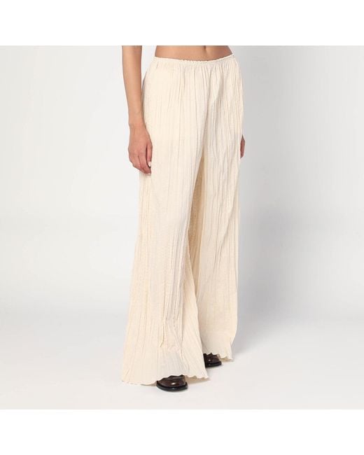 MKDT STUDIO Natural Pinola Atelier Pleated Fabric Ivory Trousers