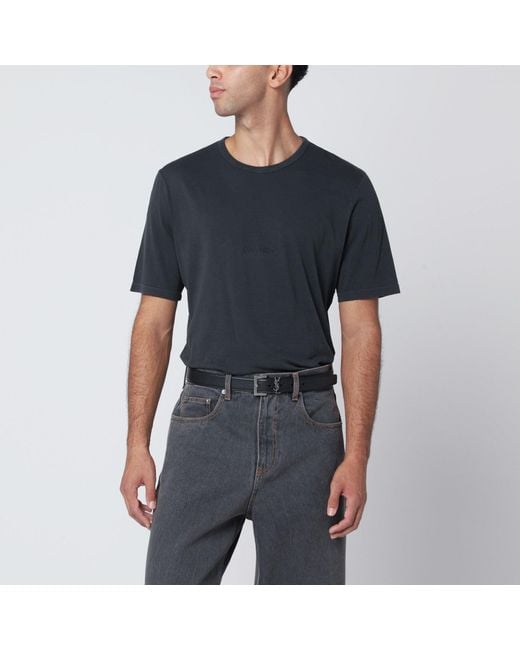 Saint Laurent Black Washed Cotton T-Shirt for men