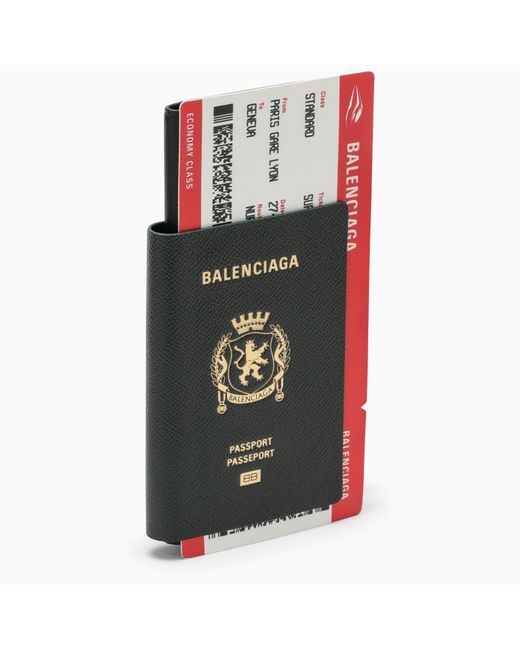Balenciaga Green Long Passport Wallet 1 Ticket for men