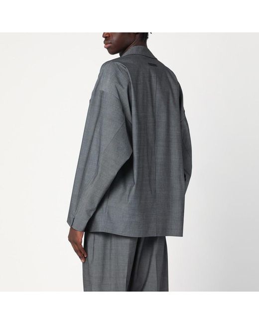 Fear Of God Gray Single-breasted Jacket In Cotton And Wool for men