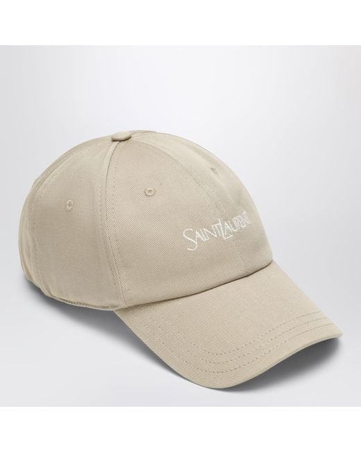 Saint Laurent Natural Cotton Gabardine Baseball Cap