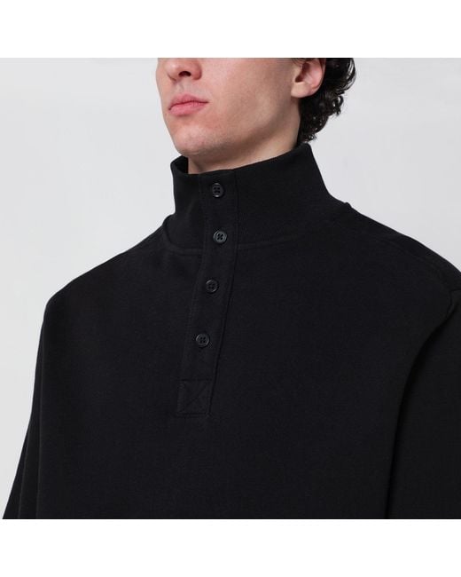 Entire studios Black Cotton Buttoned Sweater for men