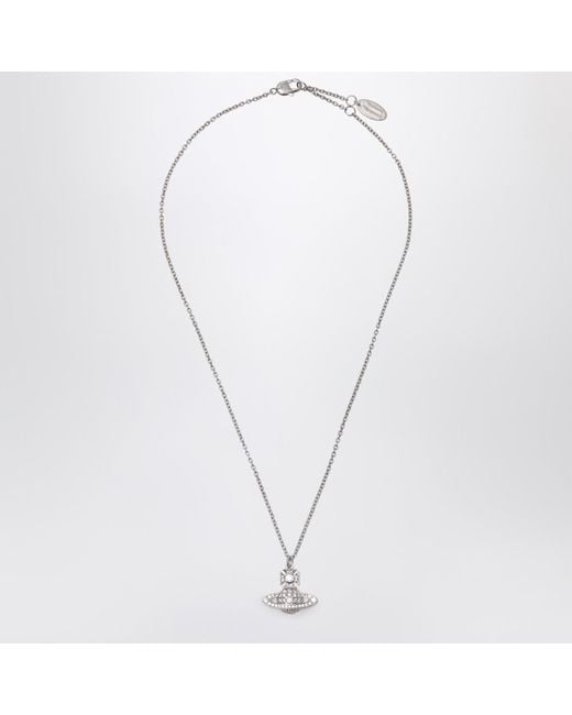 Vivienne Westwood Metallic Platinum Orb Pendant Necklace With Crystals