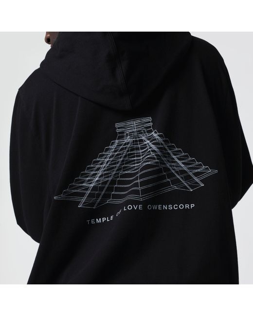Rick Owens Black Hoodie With Logo Print for men