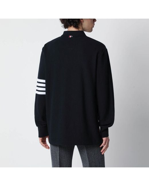 Thom Browne Black Cotton Polo Shirt for men