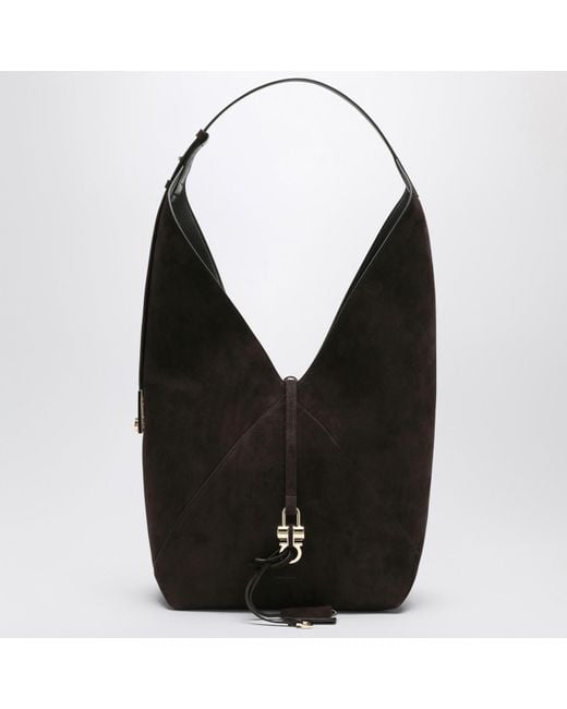 Ferragamo Black Suede Hobo Bag