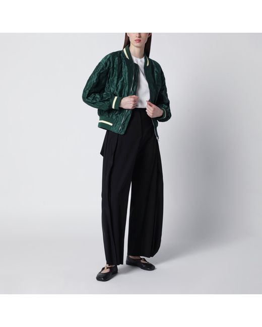 Loewe Green Dark Technical Taffeta Bomber Jacket