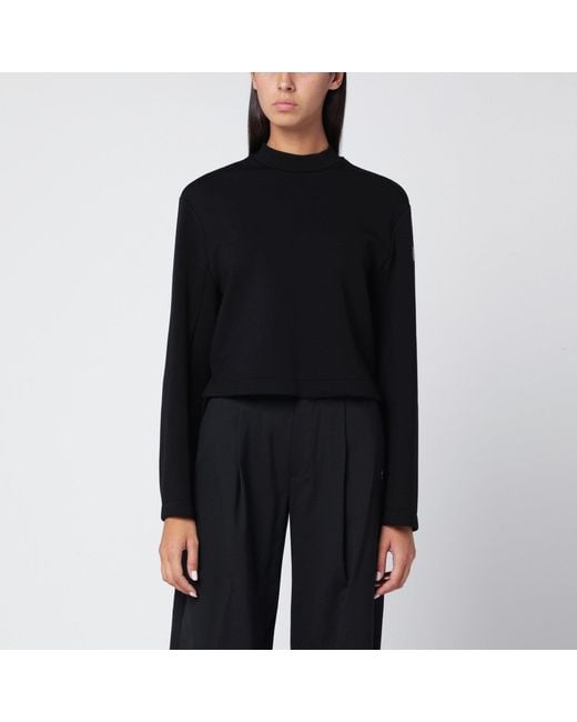 Moncler x Edward Enninful Black Sweatshirt With Asymmetric Hem