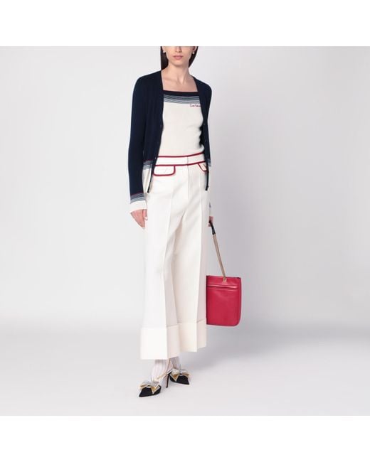 Valentino Blue Top With Chez Embroidery