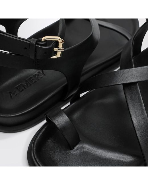 The jalen slim sandals neri in pelle di A.Emery in Black