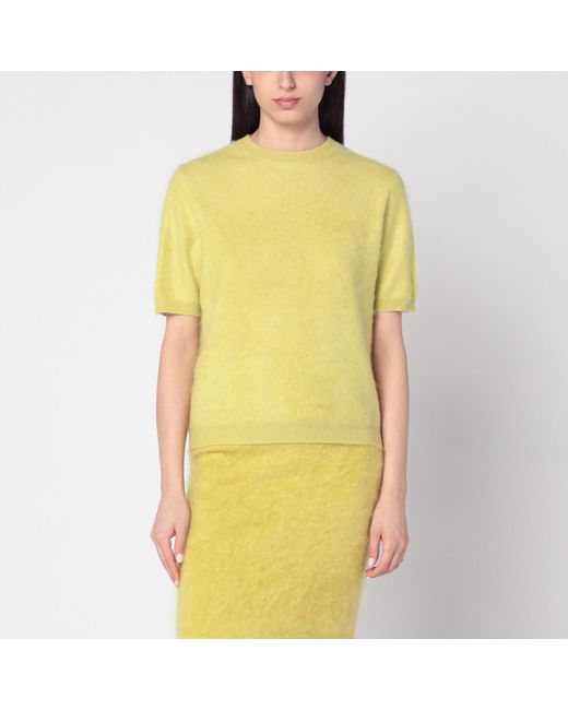 Soft Goat Yellow Lime-coloured Brushed Cashmere Sweater