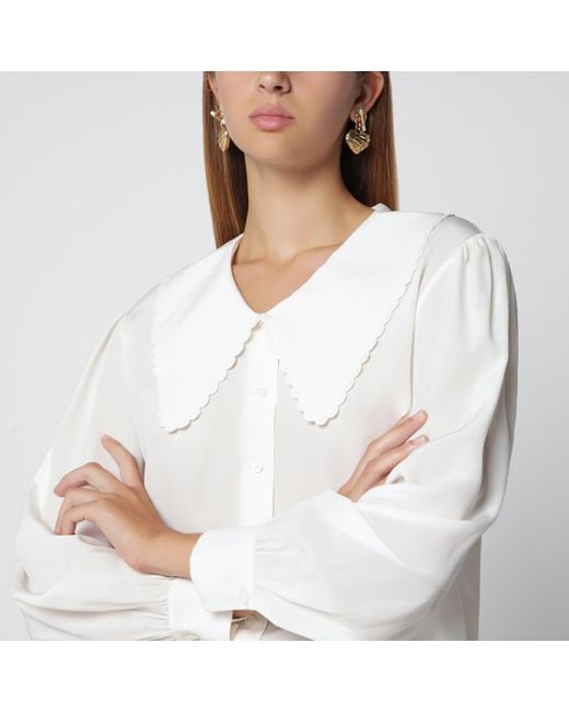 Chloé White Milk Silk Blouse