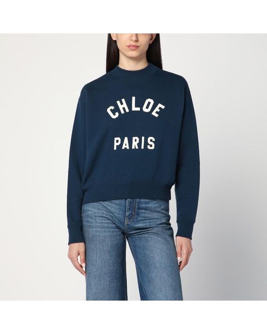 Chloé Blue Sweatshirt With Logo