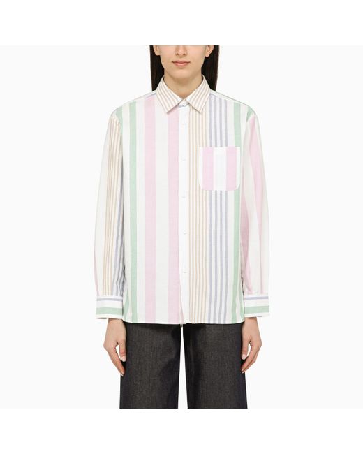 A.P.C. White Multicoloured Cotton Shirt