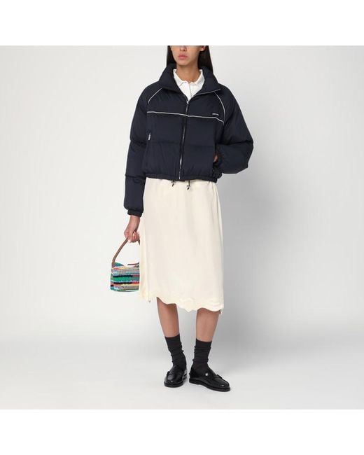 Miu Miu Blue Blaue Daunenjacke Mit Logo