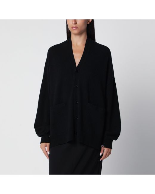 Extreme Cashmere Black Asymmetrical Cashmere Cardigan