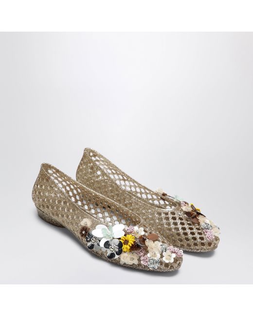 HEAVENLY JELLY Metallic Orchid Ballet Flats