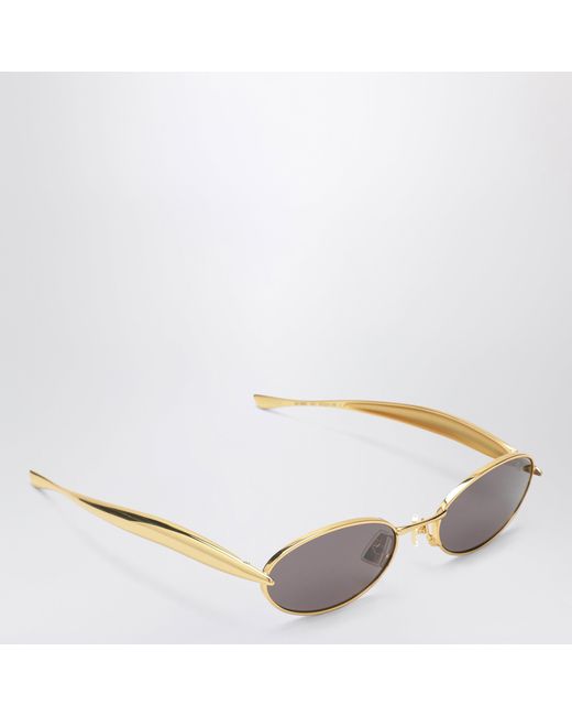 Bottega Veneta Gray Sardine Oval Sunglasses