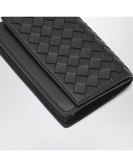 Bottega Veneta Black Small Intrecciato Continental Wallet