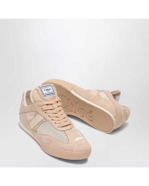 Sneaker kick pesca in rete e pelle di Chloé in Natural