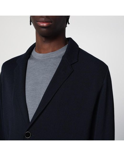 Veste Droite Bleu Marine En Maille Lardini pour homme en coloris Blue