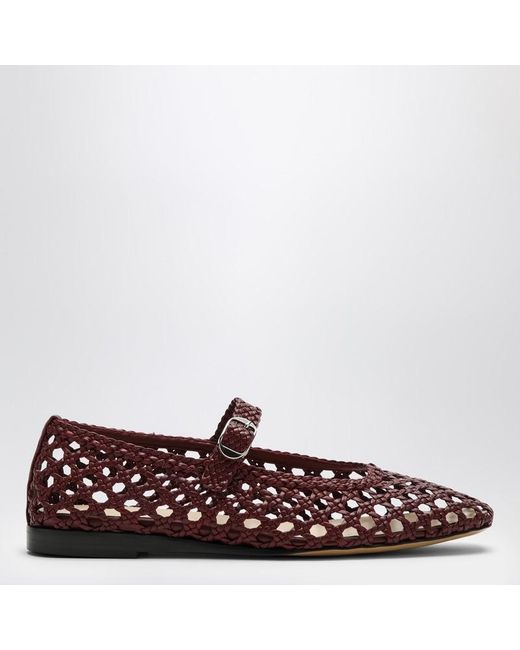 Le Monde Beryl Brown Roter Ballerina Woven Mary Jane Mit Flechtmuster