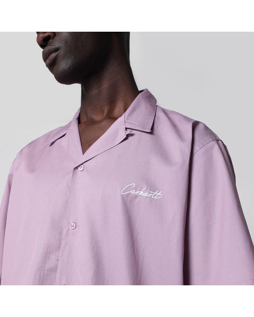 Carhartt Purple S/S Delray Short-Sleeve Shirt for men