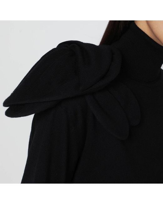Moschino Black Wool Turtleneck With Appliqué