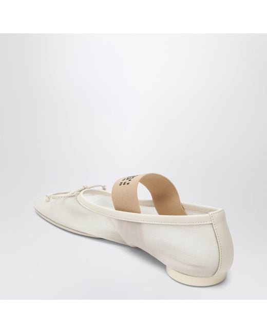 MM6 by Maison Margiela White Numeric Anatomic Ballet Flats