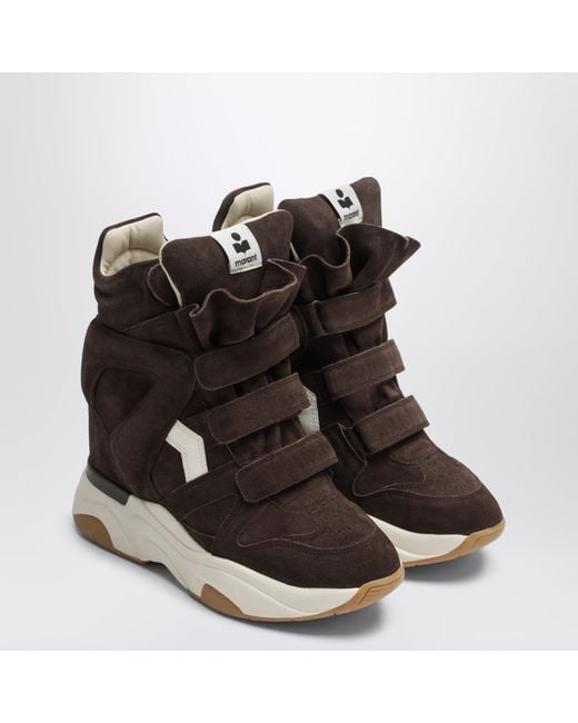 Isabel Marant Brown Suede Balskee Wedge Sneakers