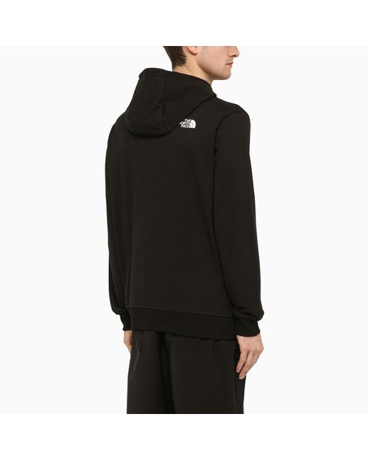 The North Face Black Cotton Hoodie With Logo for men
