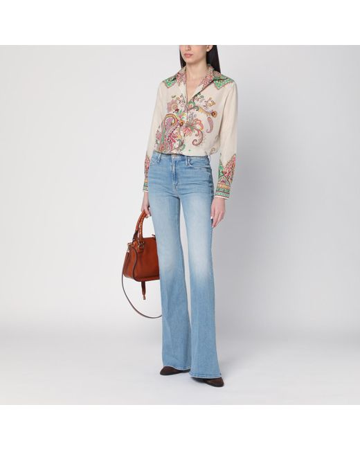 Mother Blue Flared Jeans The Doozy Washed