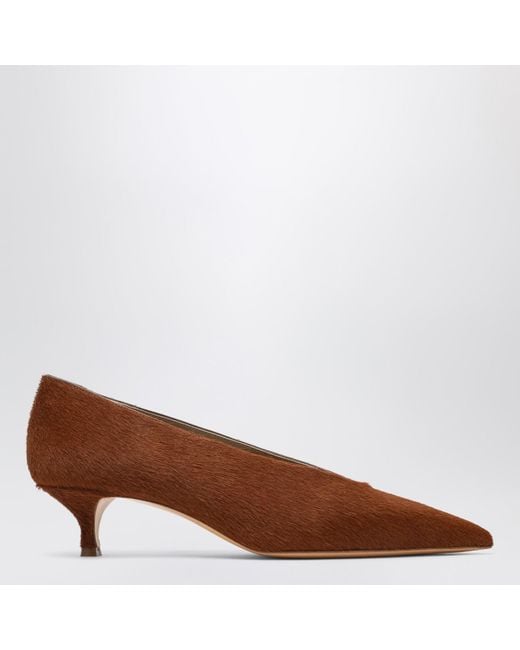 Le Monde Beryl Women's Brown Babouche Kitten Cowhide-Effect Pumps