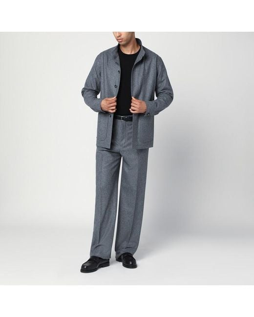 Tagliatore Gray Wool Trousers for men