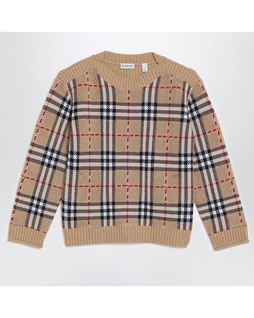 Burberry Natural Check Wool Pullover for men