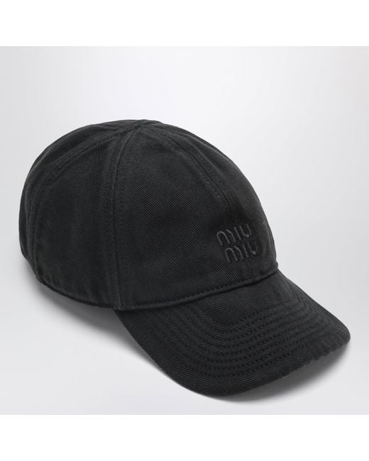 Cappello Da Baseball Nero di Miu Miu in Black