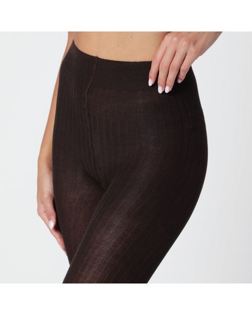 Max Mara Black Ribbed Tights