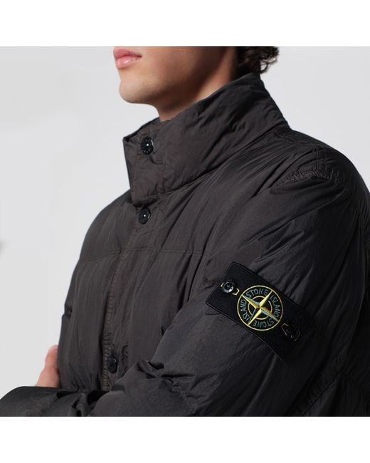 Stone Island Black Quilted Compass Lead Polyamide Jacket for men