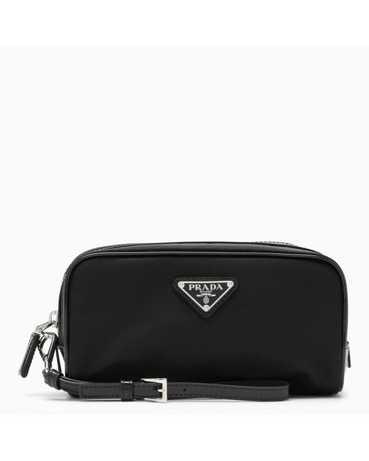 Prada Black Re-nylon And Brushed Leather Carrier for men