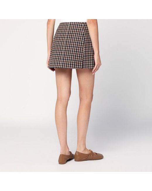 Minigonna in con motivo check di Ganni in Gray
